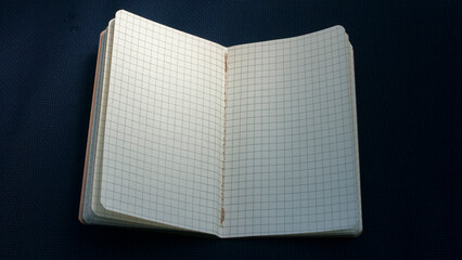 P&aacute;gina abierta de cuaderno con papel guiado