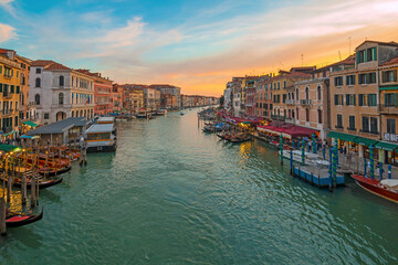 Obraz premium Sunrise view of beautiful Venice. Architecture and landmarks of Venice. Venice panorama, Italy
