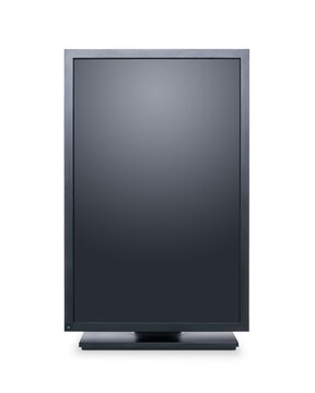 Blank, vertical computer monitor or billboard, png file, without background