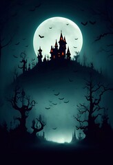 horror illustration  scary background horror background ,ghost forest for  halloween and atr illustration generative ai