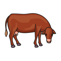 Cow of animal vector icon.Color vector icon isolated on white background cow of animal.