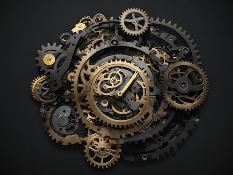 an exploded view of a clock