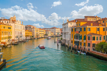 Sunrise view of beautiful Venice. Architecture and landmarks of Venice. Venice panorama, Italy