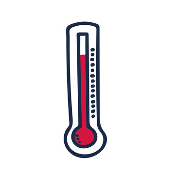 hot weather thermometer icon vector illustration on white background. 