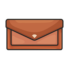 Leather wallet vector icon.Color vector icon isolated on white background leather wallet.