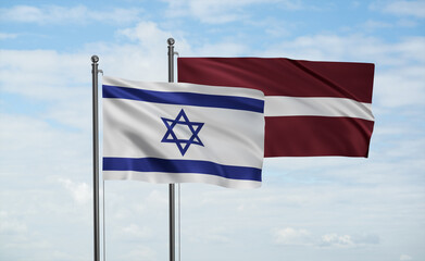 Latvia and Israel flag