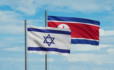 North Korea and Israel flag
