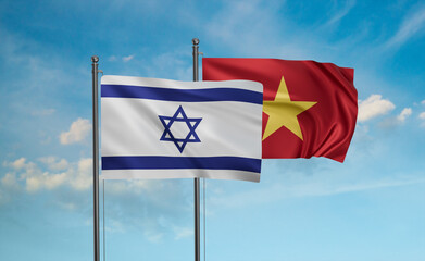 Fototapeta na wymiar Vietnam and Israel flag