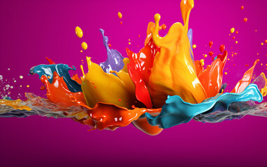 Abstract colorful splash 3d background