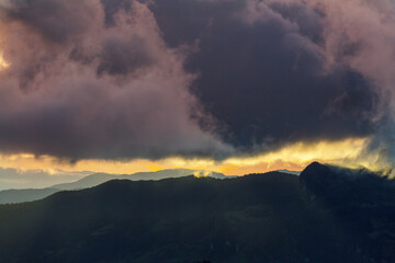 Mountains in Colombia at sunrise