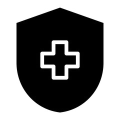 Obraz premium medical shield glyph 