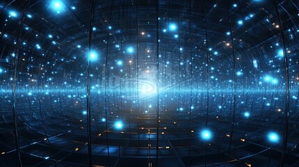 abstract blue background with light sparkles