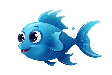 cartoon fish isolated on white background