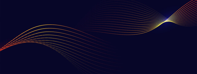 Naklejka premium Abstract dark background with glowing wave. Technology hi-tech futuristic template. Vector illustration