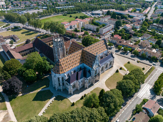 Monastère de Brou à Bourg en Bresse en drone 