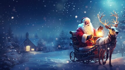 Fototapeta premium Santa Claus, Christmas, New Year Generative AI