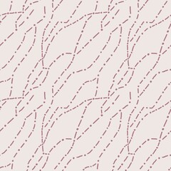 Seamless abstract geometric pattern. Simple background on beige, brown colors. Illustration. Abstract lines, dots. Designed for textile fabrics, wrapping paper, background, wallpaper, cover.