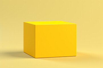 Mockup tall yellow box on yellow background. Generative AI