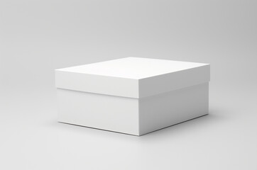 Mockup white box with lid on white background. Generative AI