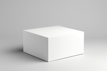 Mockup tall white box on white background. Generative AI