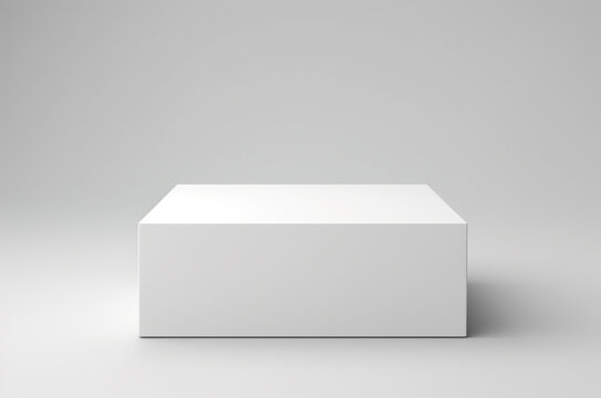 White box mockup on a white background. Front view. Generative AI