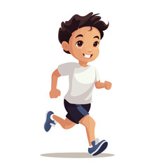Fototapeta na wymiar kid jogging vector flat minimalistic isolated illustration