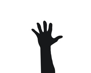 Obraz premium hand silhouette hand vector icon for website and print