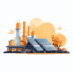 Solar Power Plant vector flat minimalistic isolated illustration