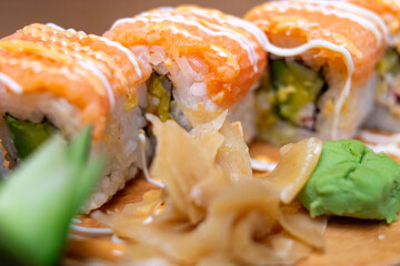 sushi with salmon