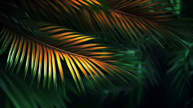 palm tree leaf HD 8K wallpaper Stock Photographic Image
