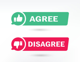 Agree and disagree label sticker icon illustration