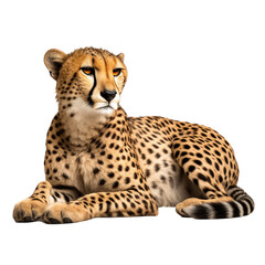 Cheetah sitting  on transparent background