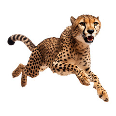 Cheetah  running on transparent background