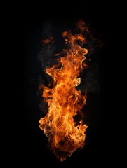 Overlay resource of fire against black, created with generative AI technology