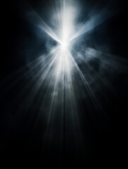 Obraz premium Overlay resource of light rays effect against black, created with generative AI technology