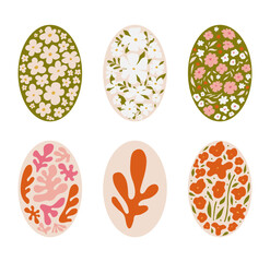 Modern floral posters with flowers. Abstract art. 