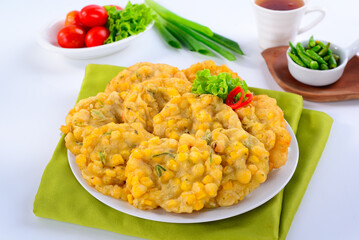 bakwan jagung Corn fritters are a snack made from corn and flour