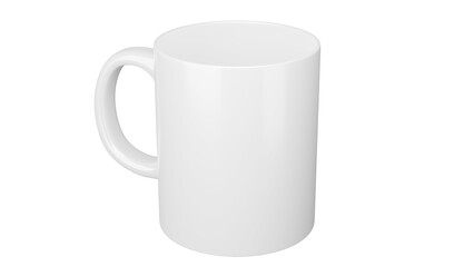 11oz white mugs on isolated background.