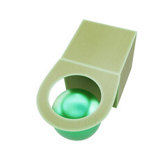 Abstract gemetrical shape with box and shere isolated on background