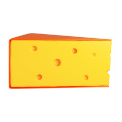 Cartoon styled part of cheese isolated on background