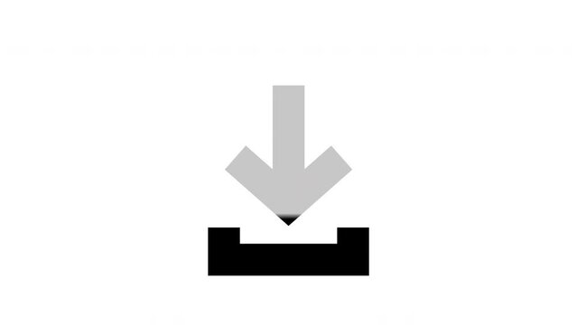black and white flat icon download loop