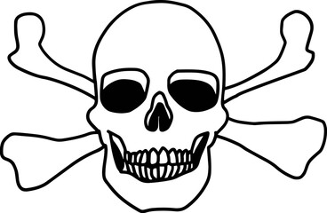 Halloween Skull Outline