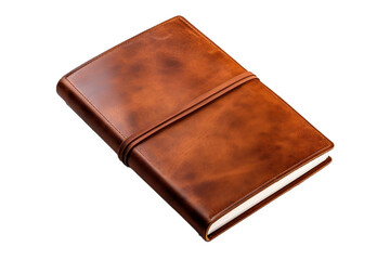 brown leather notebook