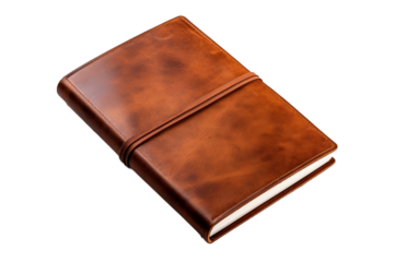 brown leather notebook