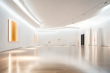Fototapeta premium The modern exhibition hall with empty poster fronts is a masterpiece in itself.&nbsp;Ai generated