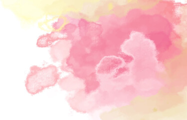 Pink yellow watercolor background for backdrop, banner,postcard