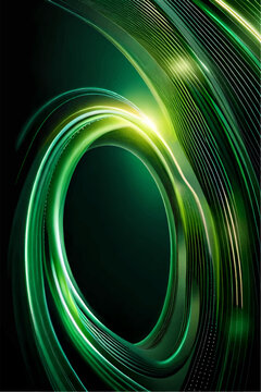 Background with elegant green rays