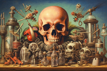 Skull Still Life with Generative AI