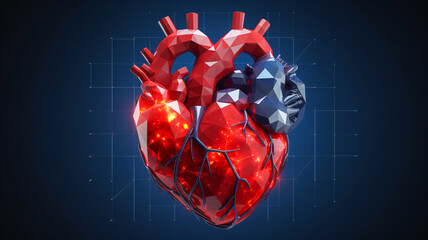 Geometric Heart Close-Up with Generative AI