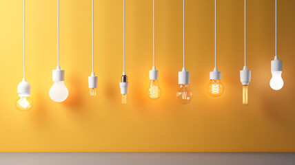 Ceiling Light Bulbs in a Row - Enhanced with Generative AI